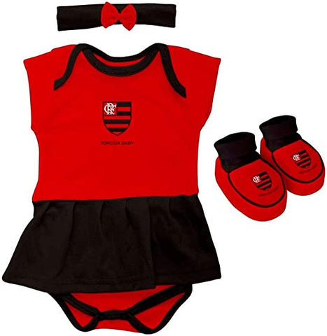 Kit Flamengo Body Menina Torcida Baby