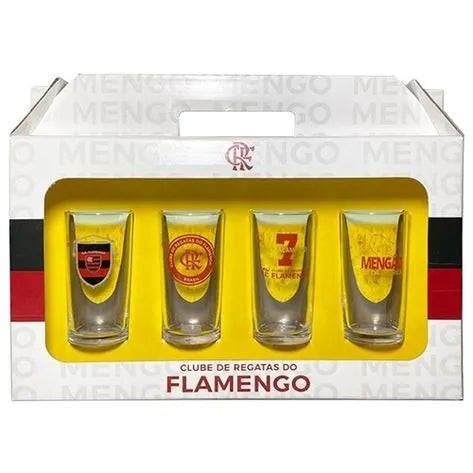 KIT COPO LONG DRINK 300ML NA LUVA FLAMENGO C/ 4