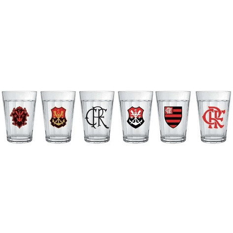 KIT COPO AMERICANO 190ML FLAMENGO C/ 6